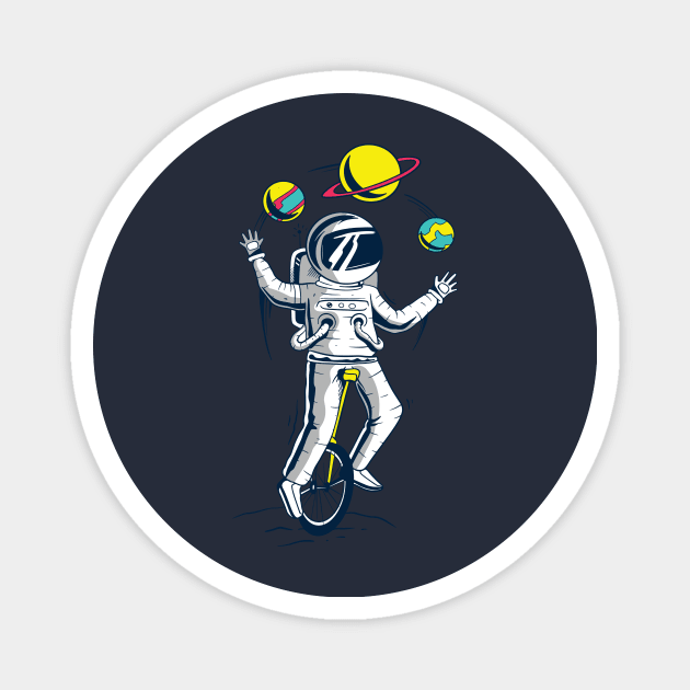 space astronaut wearing suite playing with plants Magnet by Midoart